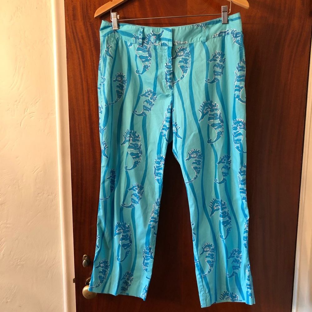 Lilly Pulitzer seahorse print Capri pants - Picture 1 of 5